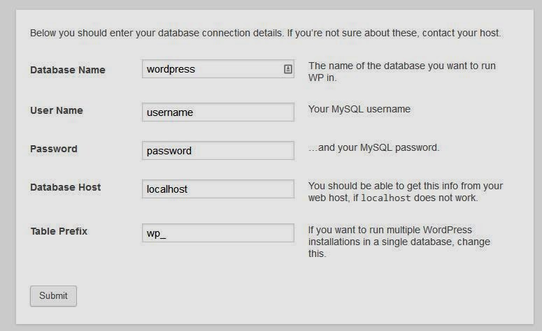 isikan data data yg dibutuhkan untuk koneksi database